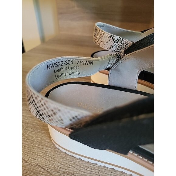 David Tate Echo Women's Slip On Shoes Sandals Leather  Platform Slides 7.5 W - Picture 6 of 10